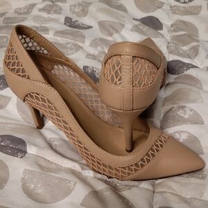 MARC FISHER beige mesh heels